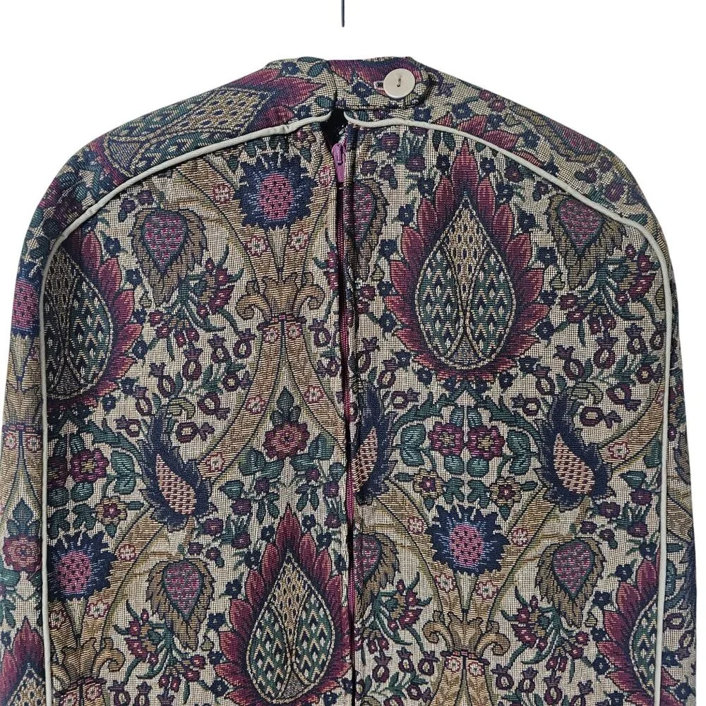Vintage Hartmann Garment Bag Tapestry Paisley Flame Luggage Travel Vacation‎
